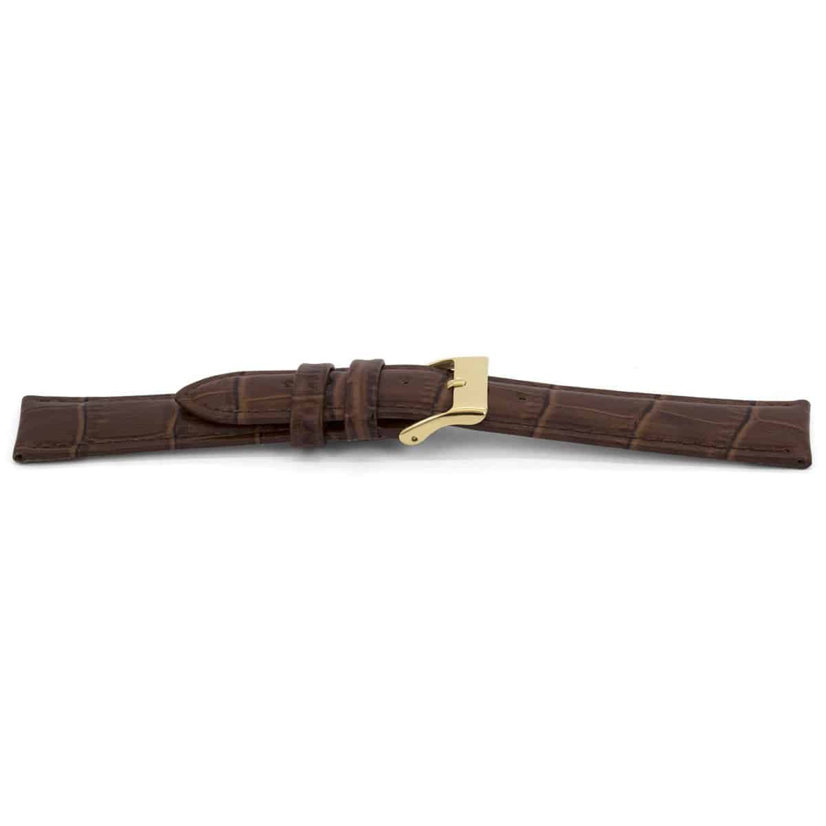 Bruin lederen horlogeband met goudkleurig aluminium gesp.
Kleur band: Bruin
Band dikte: 4.2mm
Band lengte: 65/105mm (extra small)
Band breedte: 14x12mm
Gesp: Edelstaal Goud
Bekleding binnenband: Nubuck
Gestikt: Ja, dezelfde kleur als de band.Pushpin: Exclusief
Hypo allergisch: Ja
EAN: 8716667161337