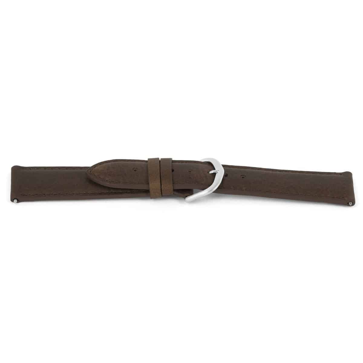 Hoogwaardig lederen horlogeband, bruin, glad en gestikt. 
Kleur band: Bruin
Band dikte: 3.3mm
Band lengte: 74/104mm
Band breedte: 14x12mm
Gesp: Edelstaal
Bekleding binnenband: Nubuck
Gestikt: Ja
Pushpin: Inclusief
Hypo allergisch: Ja
NFC Chip: Nee
EAN: 4780263444143