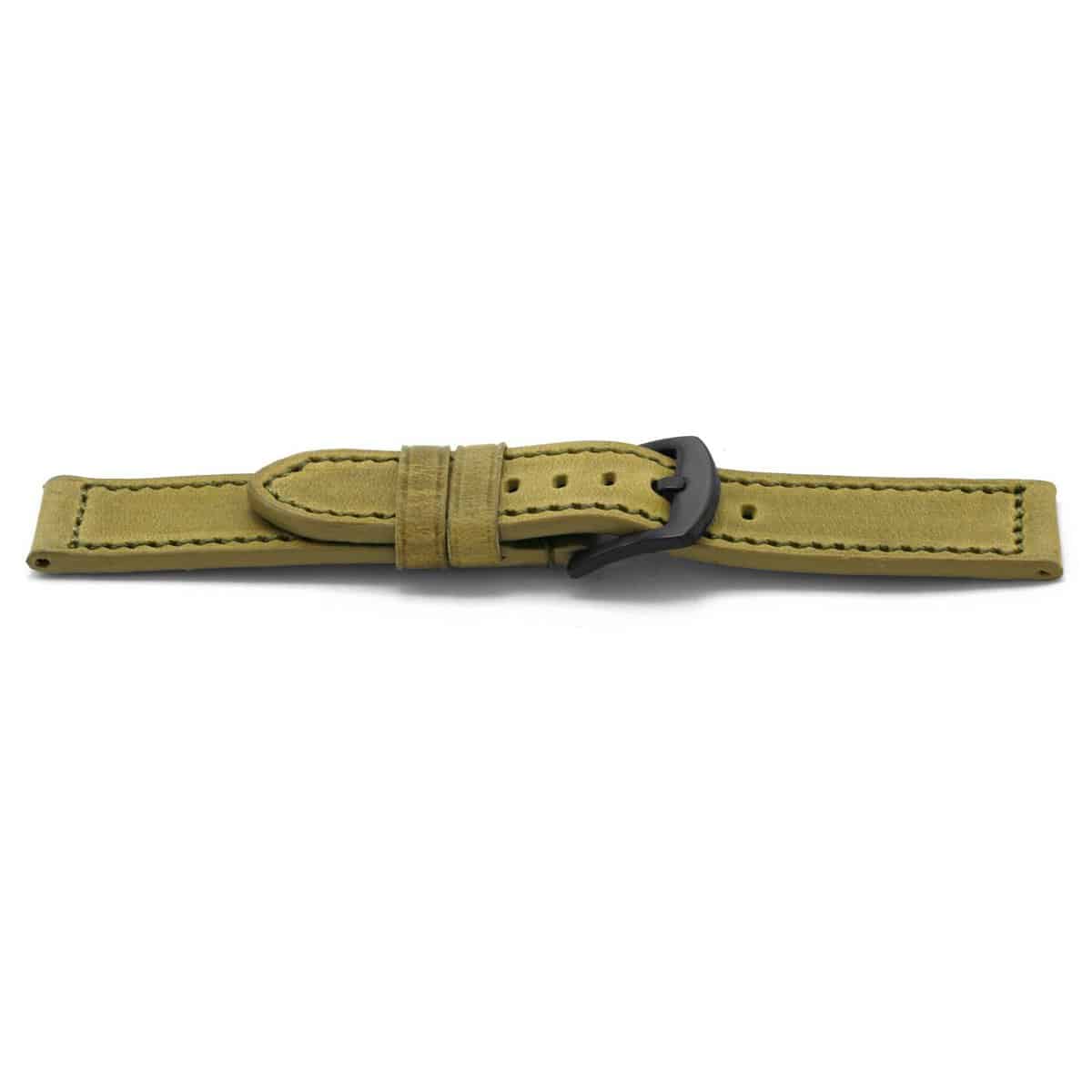 Soepel Italiaans lederen horlogeband, hypo allergisch.
Kleur band: Groen
Band dikte: 3.6mm
Band lengte: 80/120 mm
Band breedte: 20x20mm
Gesp: IP mat Zwart
Bekleding binnenband: Glad zwart leer
Gestikt: Ja, dezelfde kleur als de band
Pushpin:Exclusief
Hypo Allergisch; Ja
EAN: 8716667160699