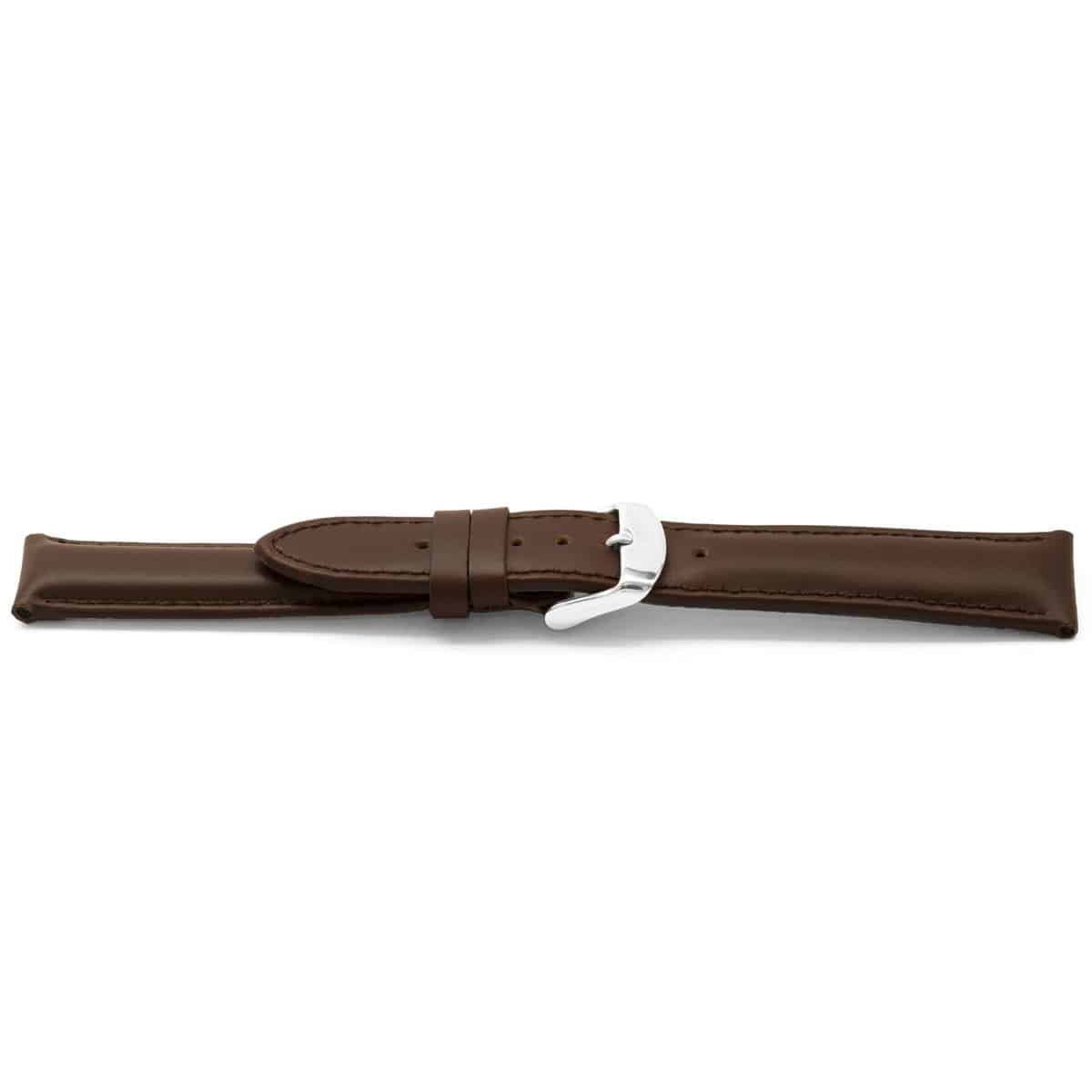 Bruin lederen horlogeband extra lang met edelstalen gesp.
Kleur band: Bruin
Band dikte: 5.8-3.1mm 
Band lengte: 85/125mm
Band breedte: 24x22mm
Gesp: Edelstalen gespsluiting
Bekleding binnenband: Beige nubuck
Gestikt: Ja 
Pushpin: ExclusiefHypo allergisch: Ja
NFC Chip: Ja
EAN: 4780263418243

Code: catd283