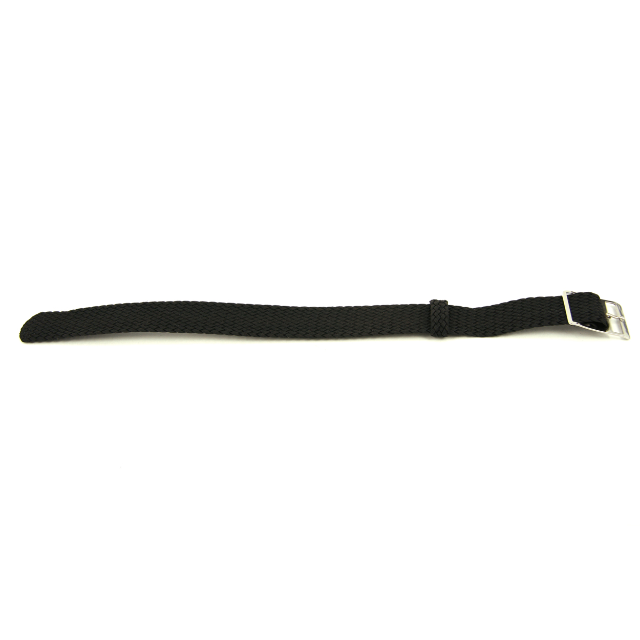 Horlogeband zwart perlon met gespsluiting.
Kleur band: Zwart
Band dikte: 1.2mm
Band lengte: 24cm
Band breedte: 18mm
Gesp: Ja
Bekleding binnenband: n.v.t.
Gestikt: Nee
Pushpin: n.v.t.
Hypo allergisch: -