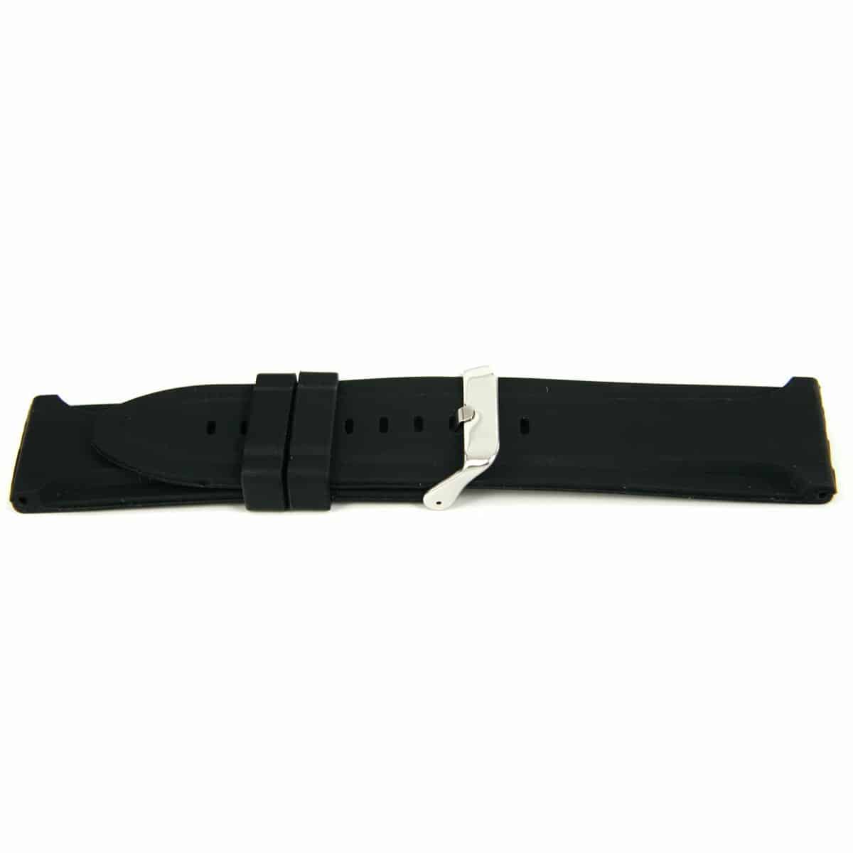 Silicone horlogeband met zeer goede draagcomfort.
De banden zijn elegant van vorm, met mooie randafwerking.
Kleur band: Zwart
Band dikte: 6-3mm
Band lengte: 75/130mm
Band breedte: 26mm
Gesp: Ja
Bekleding binnenband: n.v.t.
Gestikt: Nee
Pushpin: Nee
Hypo allergisch: -
EAN: 4781863262267