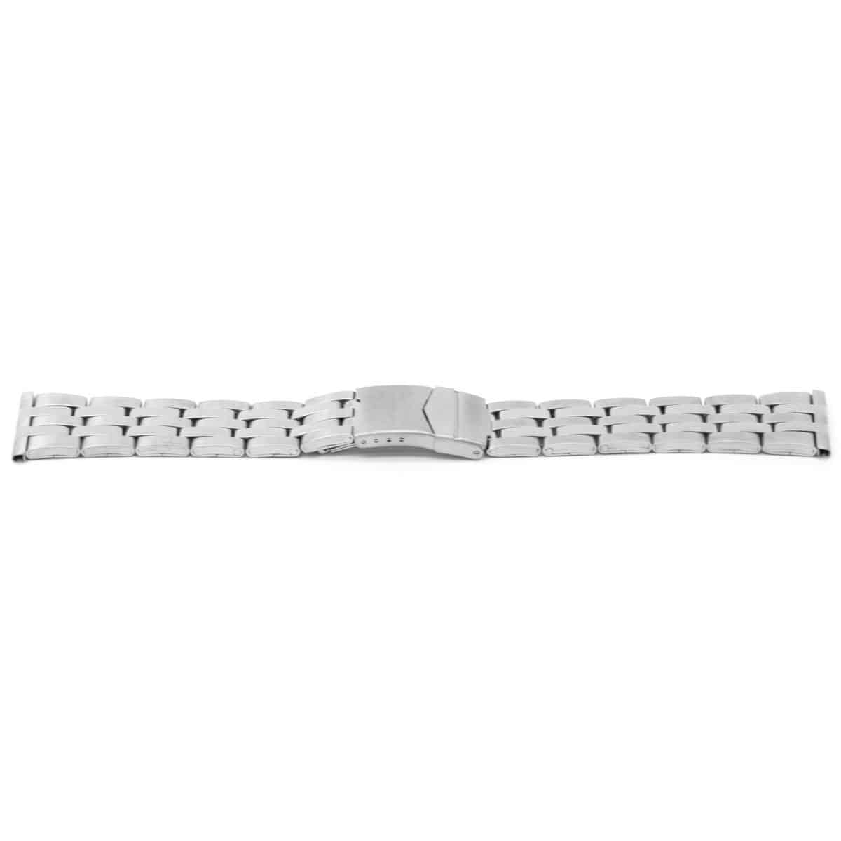 Horlogeband all stainless steel met klepsluiting.
Kleur band: Grijs/metaal
Band dikte: 4 mm
Band lengte: 185 mm
Band breedte: 26 mm
Gesp: All Stainless met beveiliging
Bekleding binnenband: NVT
Gestikt: NVT
Pushpin: Exclusief