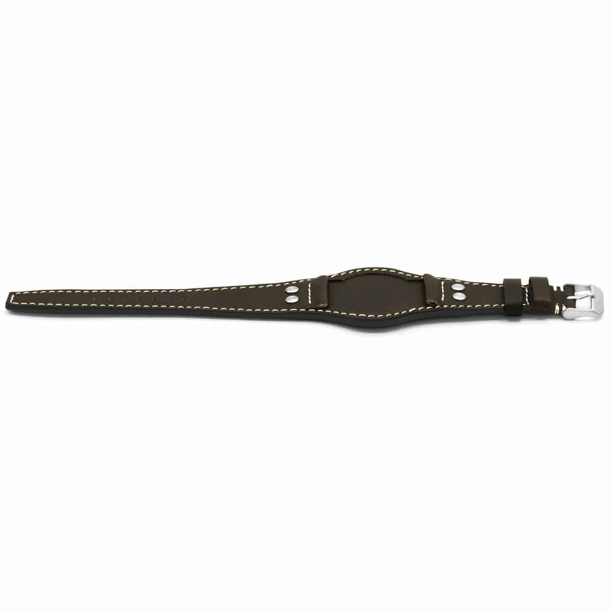 Bruin horlogeband van leder met lederen lining en edelstalen gesp.
Kleur band: Bruin
Band dikte: 2.8mm 
Band lengte: 230 mm
Band breedte: 22x18 mm
Gesp: Edelstaal
Bekleding binnenband: Hoogwaardig bruin leder
Gestikt: Ja, Beige
Pushpin: Exclusief
Hypo allergisch: Nee
NFC Chip: Ja
EAN: 4780286317226