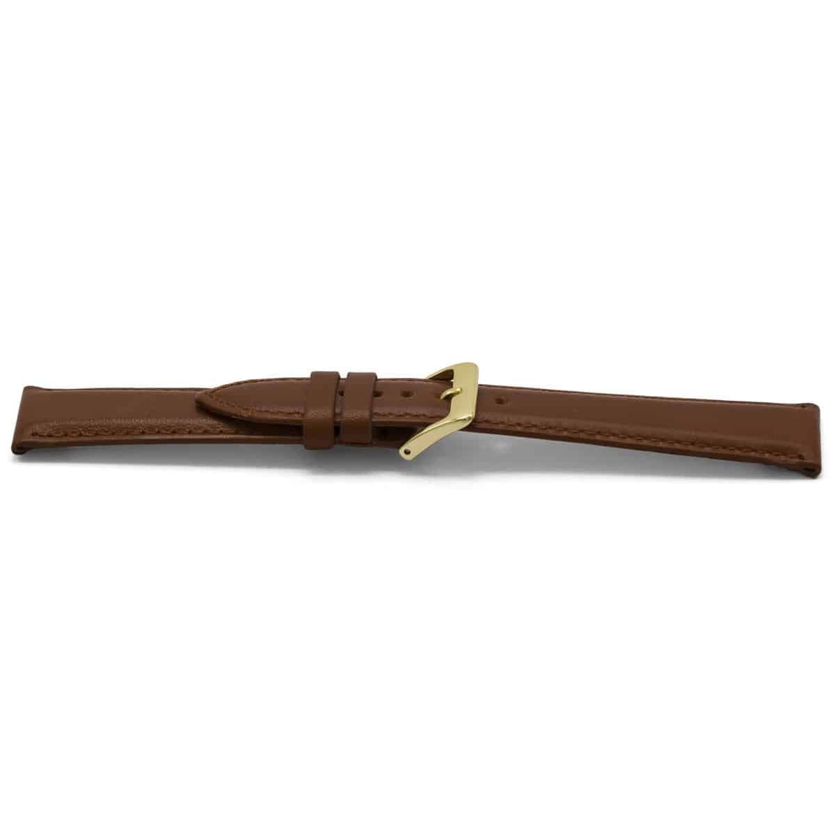 Bruin lederen horlogeband licht gevuld met goudkleurig aluminium gesp.
Kleur band: Bruin
Band dikte: 4.0 - 2.7mm
Band lengte: 70/105mm
Band breedte: 14x12mm
Gesp: Aluminium
Bekleding binnenband: Nubuck
Gestikt: Ja, dezelfde kleur als de band.Pushpin: Exclusief
Hypo allergisch: Ja
EAN: 8716667161078