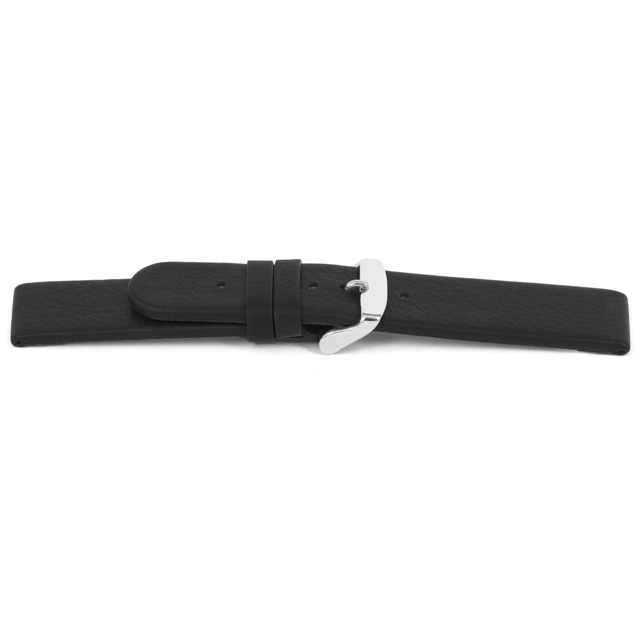 Zwarte oil kalfslederen horlogeband waterproof met zilverkleurig edelstalen gesp.
Kleur band: zwart
Band dikte: 3.6mm 
Band lengte: 75/115mm
Band breedte: 22x22mm
Gesp: Edelstaal
Bekleding binnenband: Nubuck
Gestikt: Nee
Pushpin: ExclusiefHypo allergisch: Ja
NFC Chip: Nee
EAN; 4782863137227