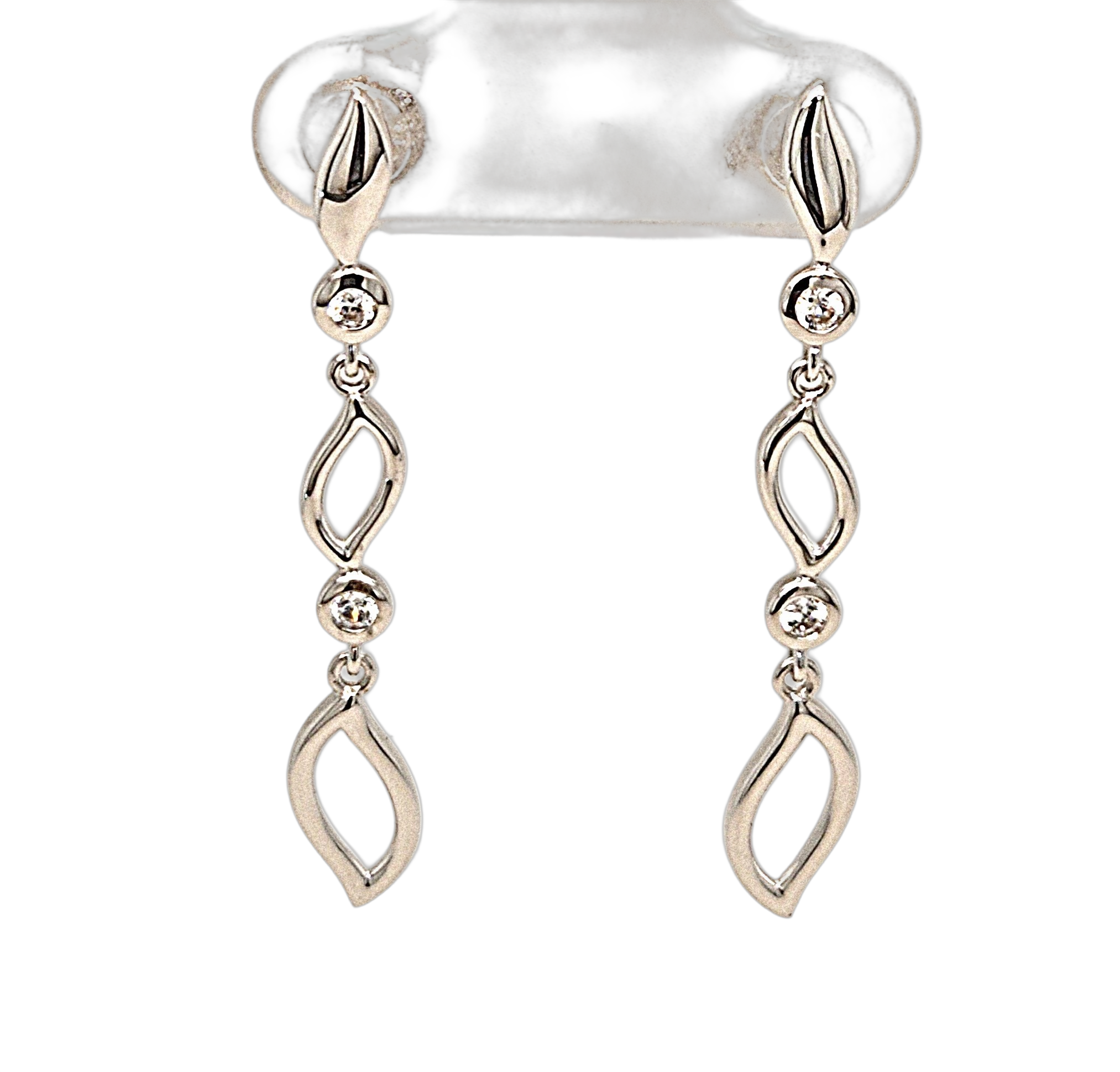 witgouden oorhangers met zirconia