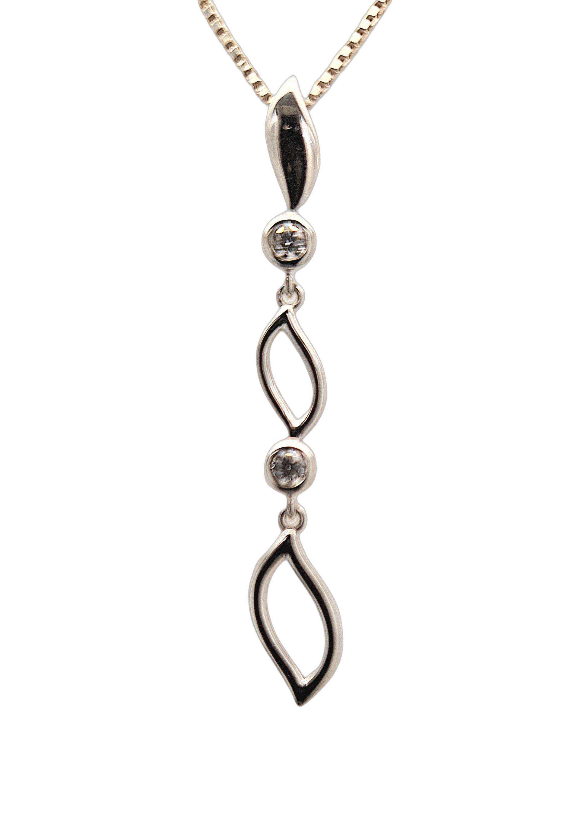 witgouden hanger met zirconia