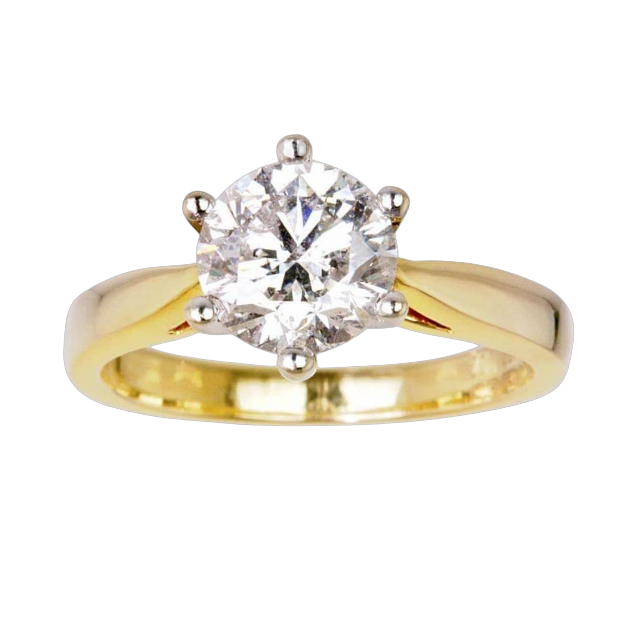 gouden solitairring 0,71 crt