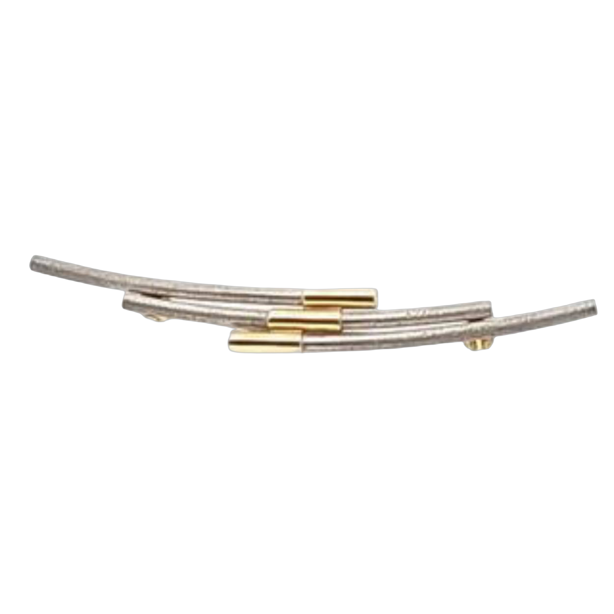 titanium broche met gouden kapjes