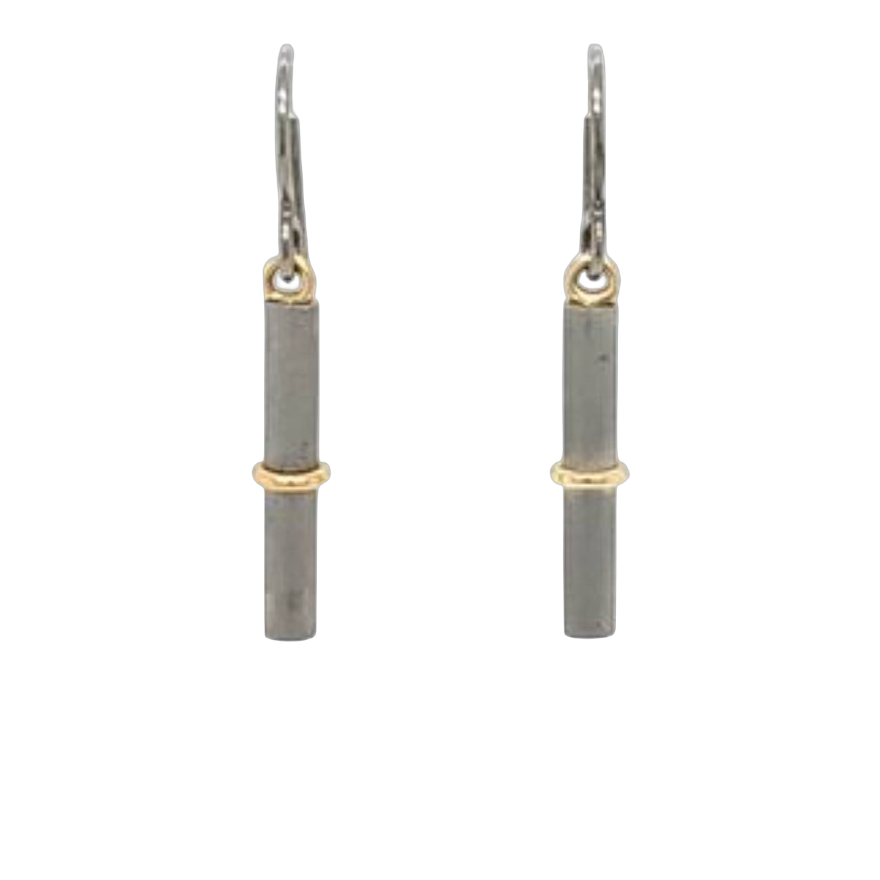 titanium oorhangers met gouddraad