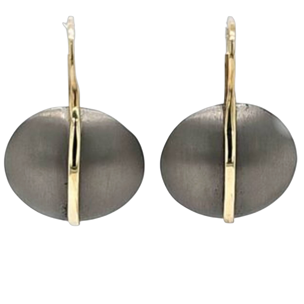 titanium oorhangers discus met goud
