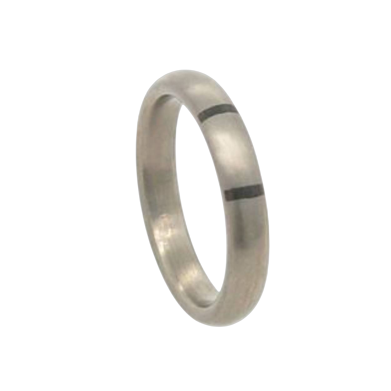 titanium ring met 2 zilveren lijnen