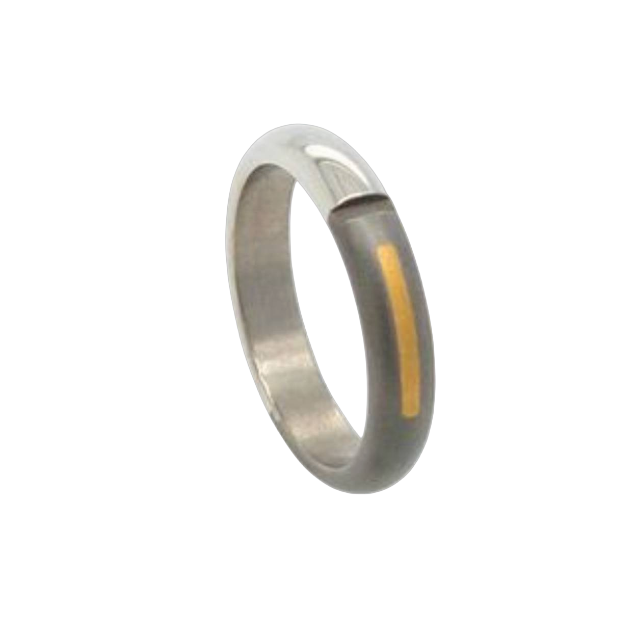 titanium ring met 24 karaat gouden inleg