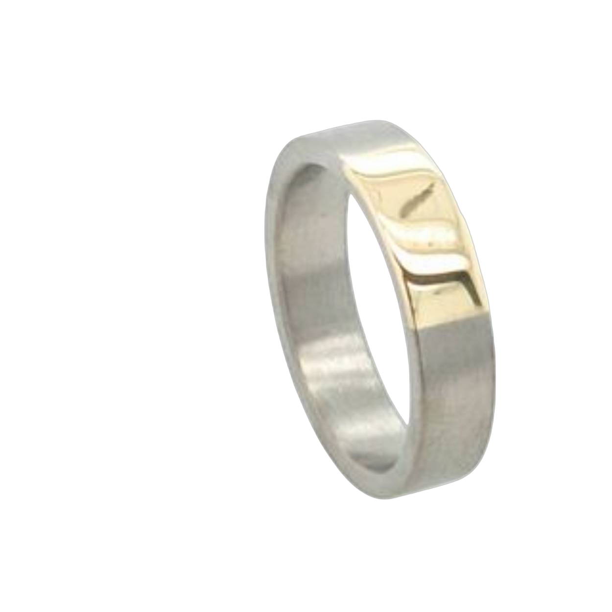 titanium ring met goud plaatje breed