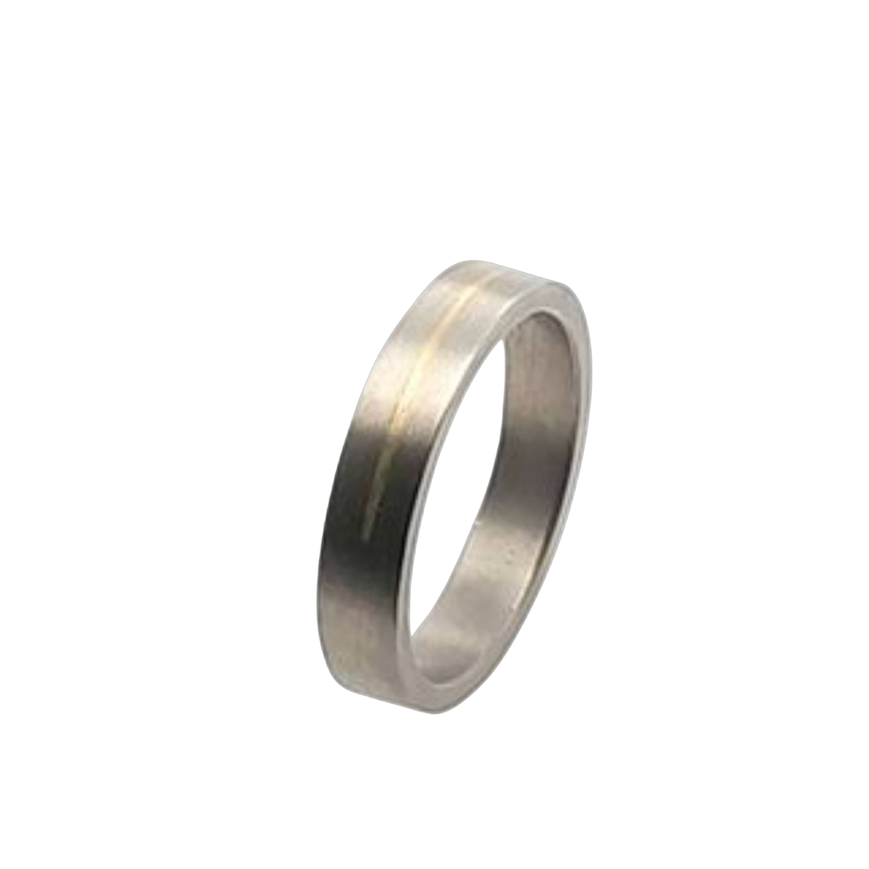 titanium ring met ingelegde goudlijn