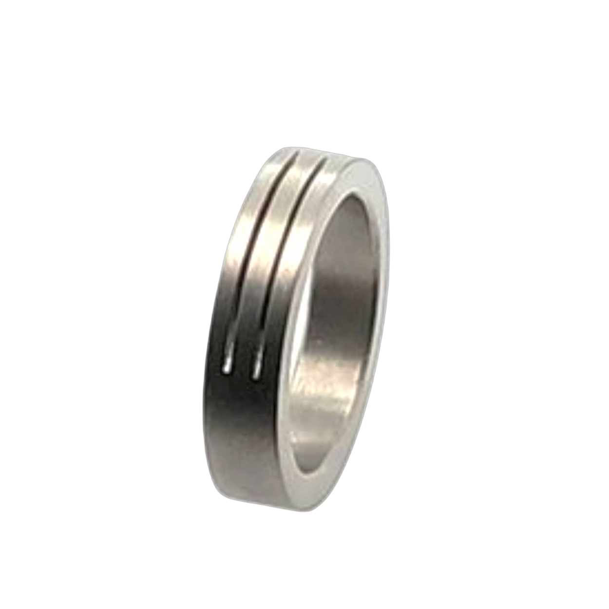 titanium ring met 2 sleuven