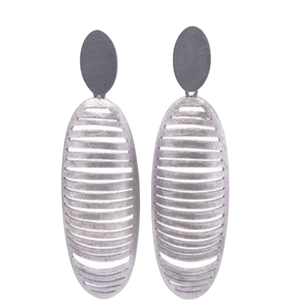 zilveren matte oorhangers groot