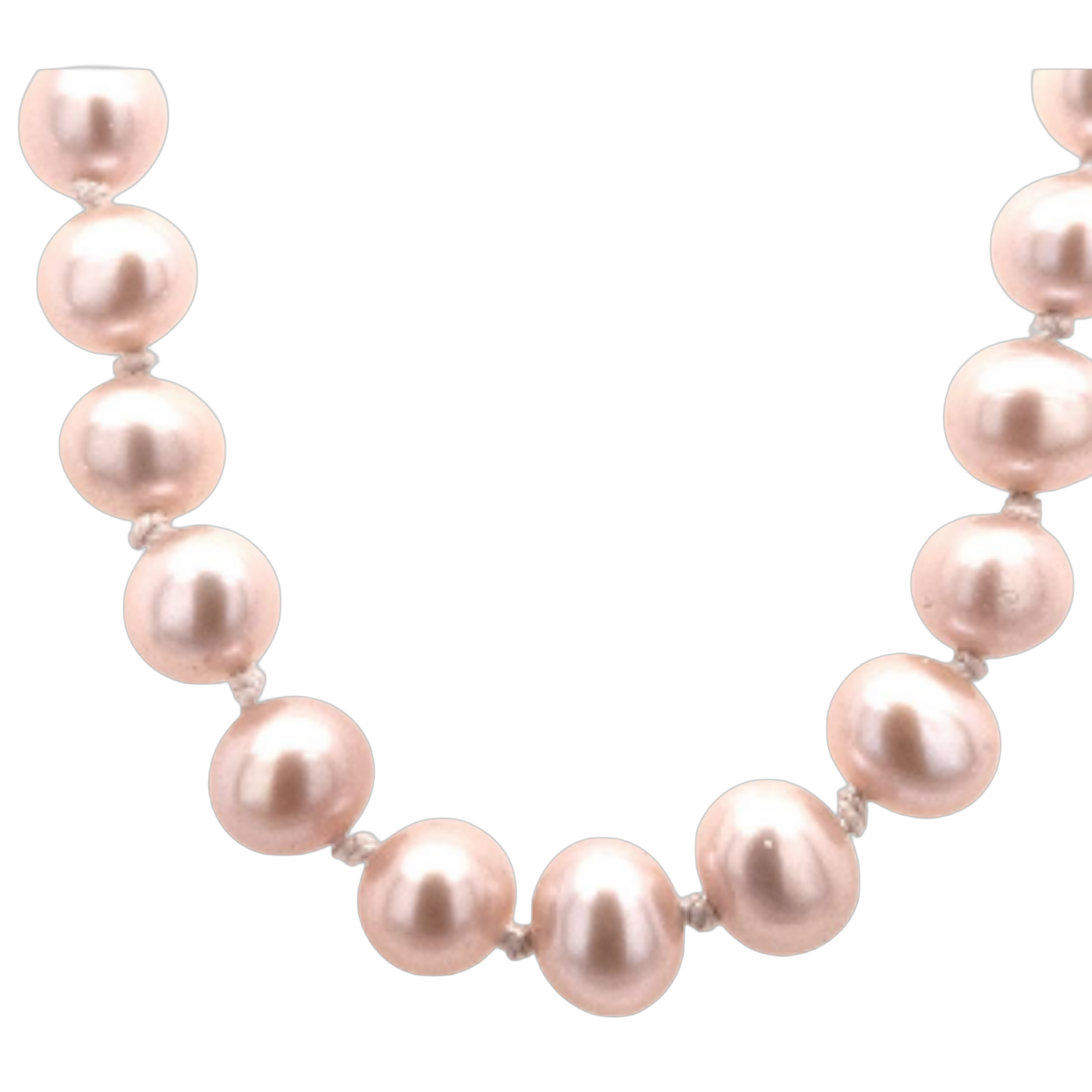 roze zoetwaterparelcollier met gouden slot