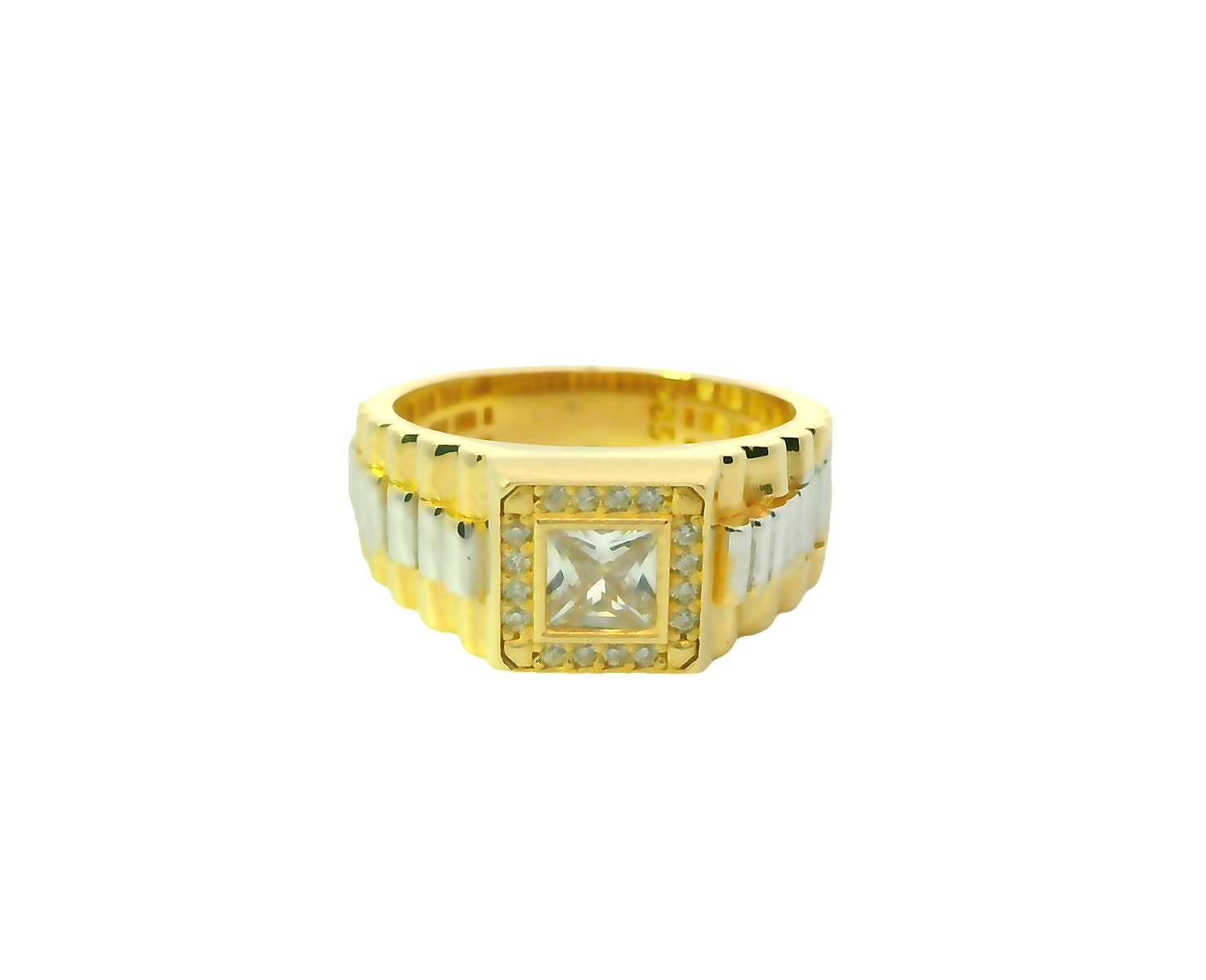 Deze prachtige bicolor gouden herenring van 14 karaat is versierd met een schitterende zirkonia steen. De ring is stijlvol en tijdloos, waardoor hij perfect is voor elke gelegenheid. Draag deze ring alleen om subtiel te schitteren, of combineer hem met andere gouden sieraden voor een elegante look. Het is een echte eyecatcher voor de moderne man. Maak je outfit compleet met deze schitterende herenring!
De ring is verkrijgbaar in meerdere afmetingen.