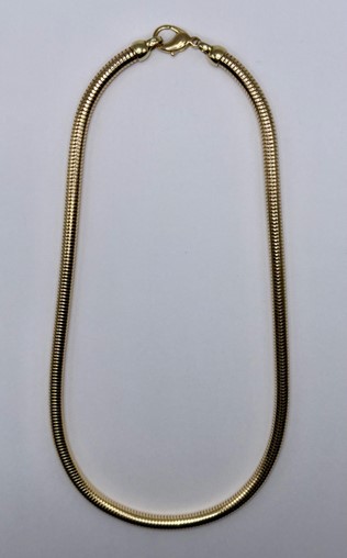 14 Karaat geel goud luxe Omega collier 5 mm dik lengte 43 cm met zware karabijn sluiting. mooi om los te dragen maar ook zeer geschikt om te combineren met een mooie hanger.