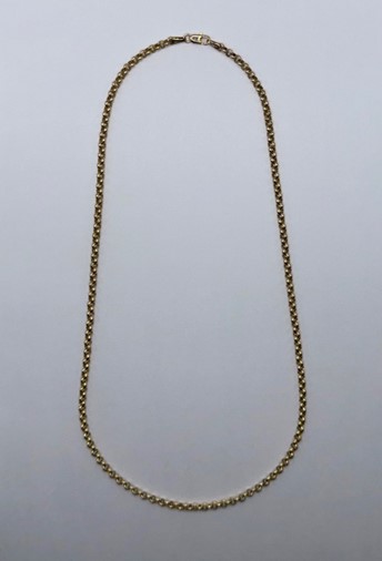 14 Karaat geel gouden Jassaron collier 3.2 mm met karabijn sluiting. 45 cm lang.