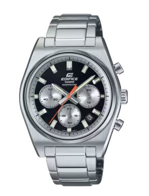 De EDIFICE-motorsportchronograaf is geïnspireerd op de klassieke sportwagen. 

De legendarische 3-6-9-lay-out van de inzetwijzerplaat bevat opvallende indexbalken in een klassiek sportief ontwerp. De kleinere diameter van de kast geeft een elegante look van pure snelheid.

Met een horlogeglas van saffier, roestvrijstalen kast en stevige roestvrijstalen band is dit uurwerk waterbestendig tot 10 bar. 

Deze sportieve, klassieke chronograaf neemt je in een fractie van een seconde mee van informele settings naar zakelijke bijeenkomsten.