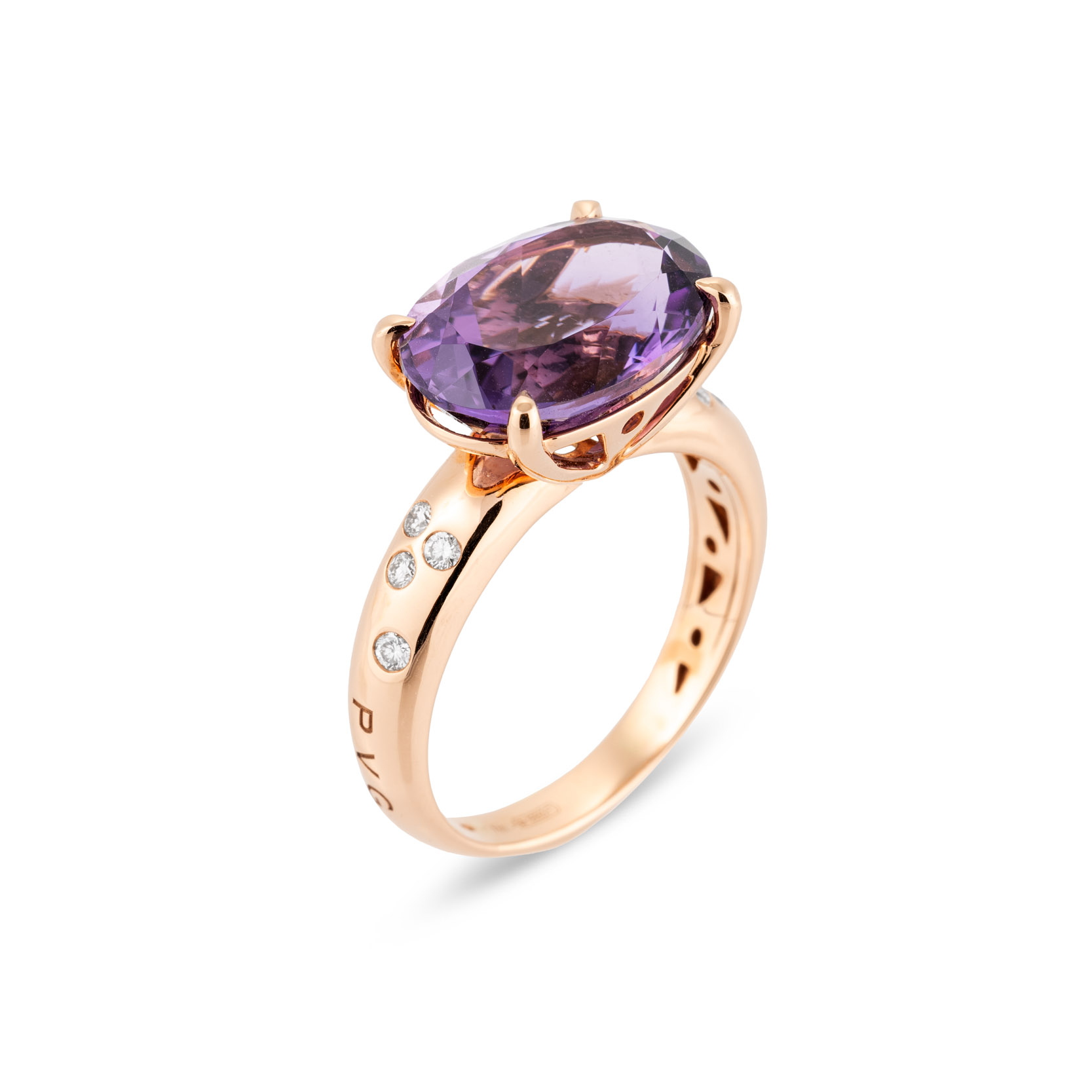 18 krt met diamanten en amethist 