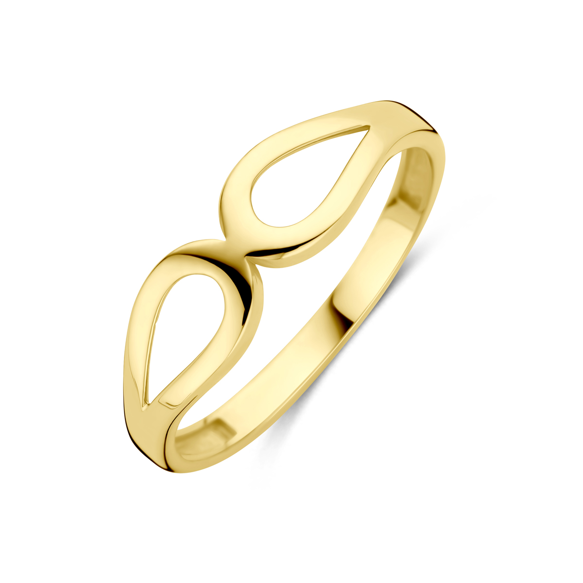 14k Geelgouden ring met een breedte van 5.5mm.