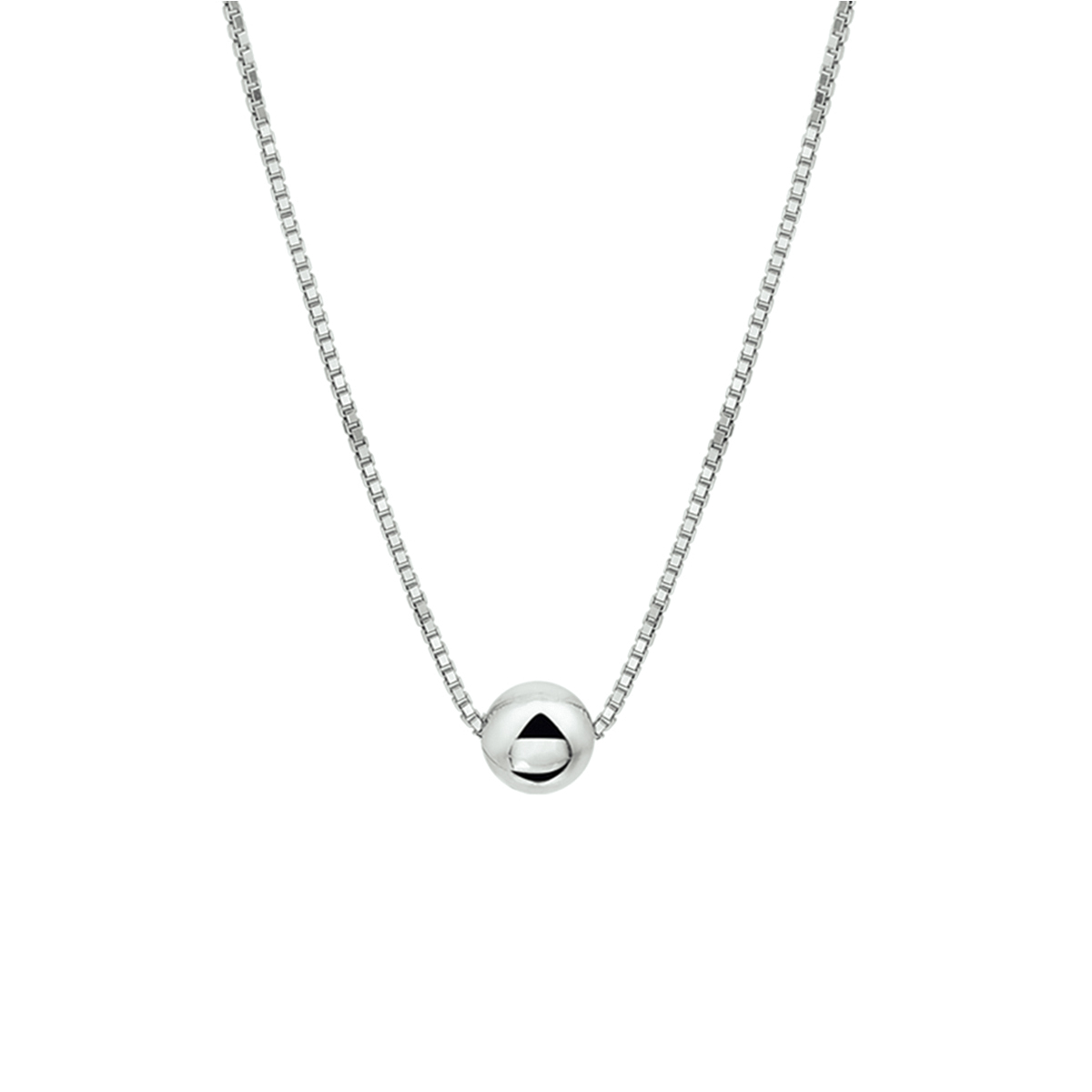 Gerhodineerd zilveren collier met een bolletje.
Doelgroep: dames
Kortste lengte: 40 cm
Langste lengte: 45 cm