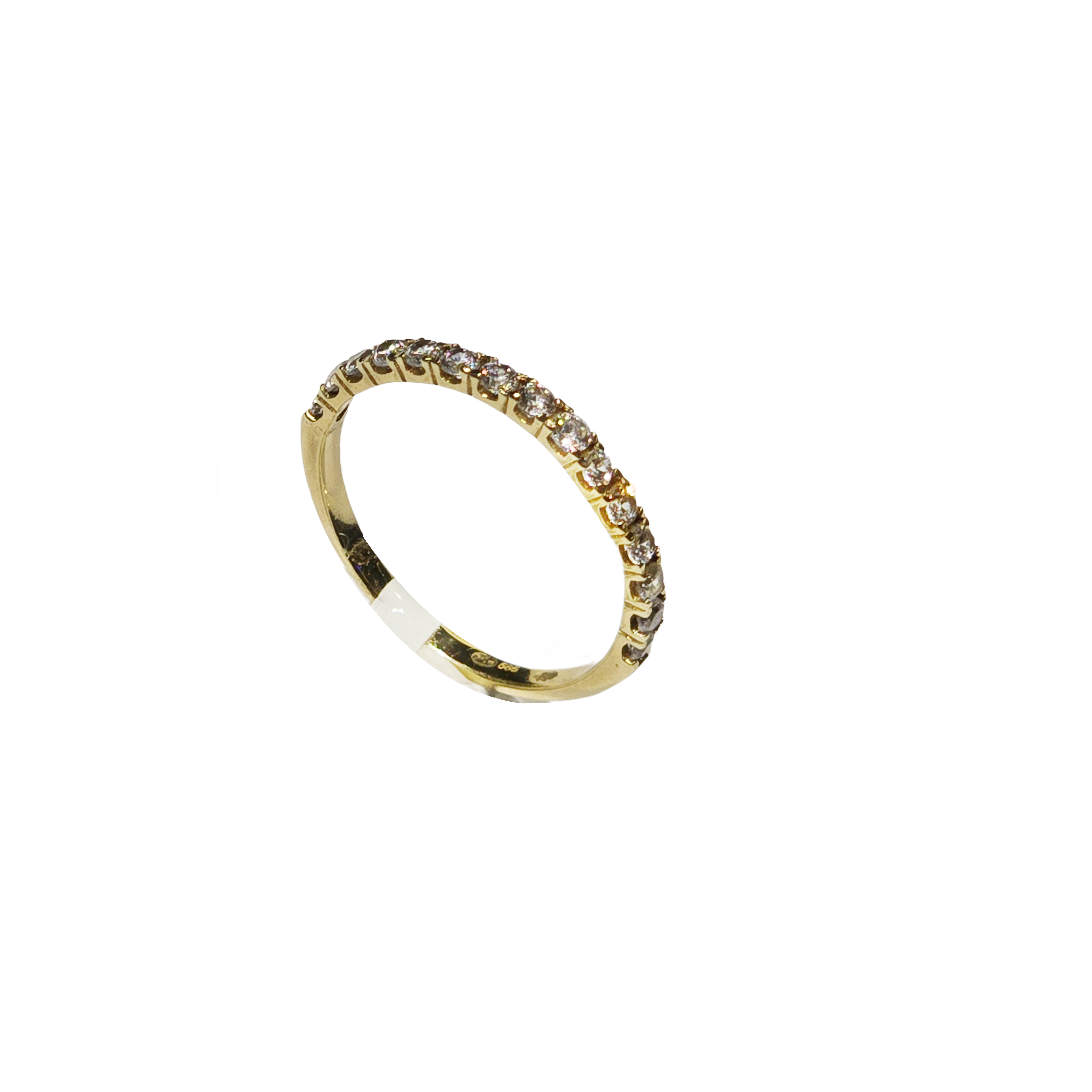 Gouden rijring zirkonia 15-steens 