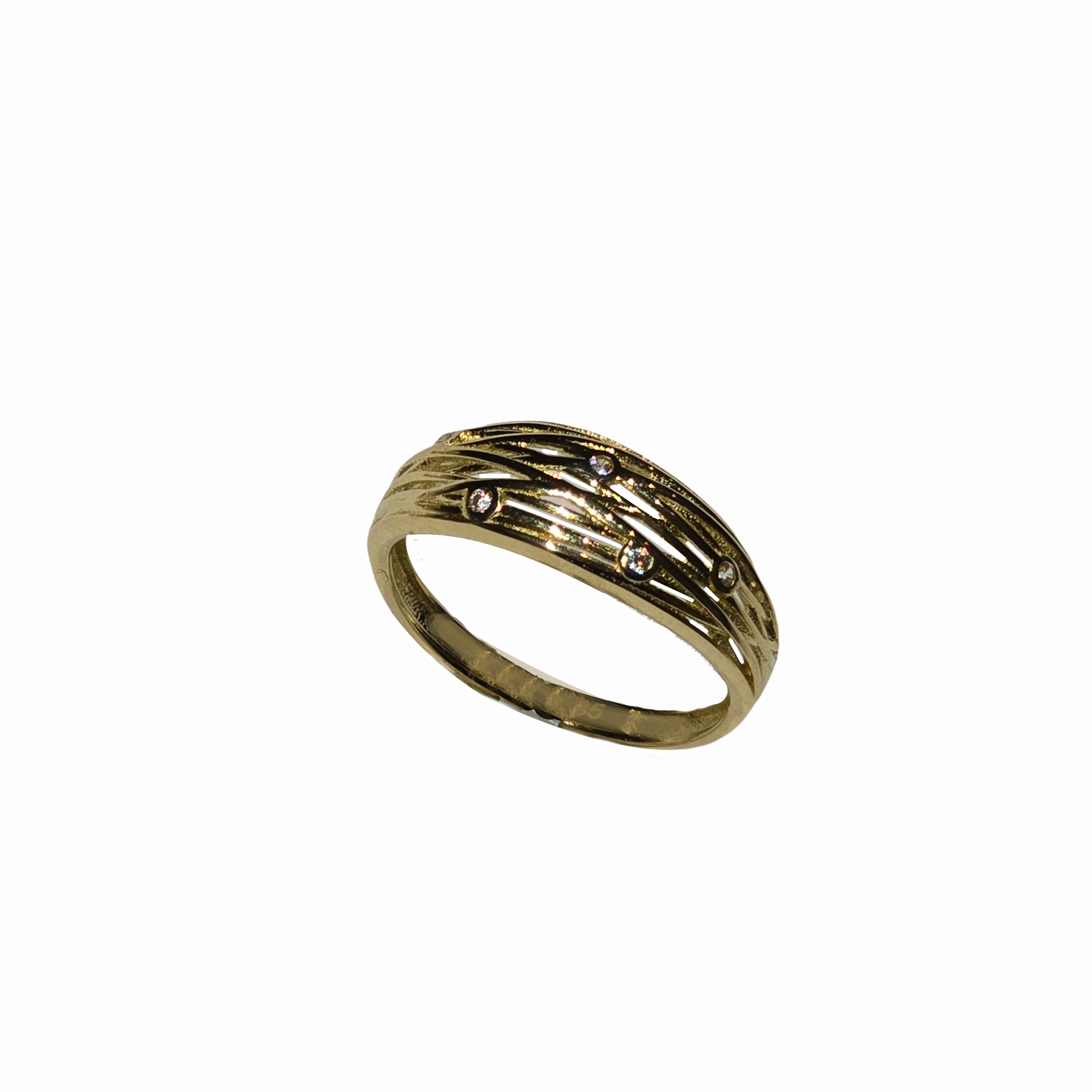 Gouden fantasiering met zirkonia 