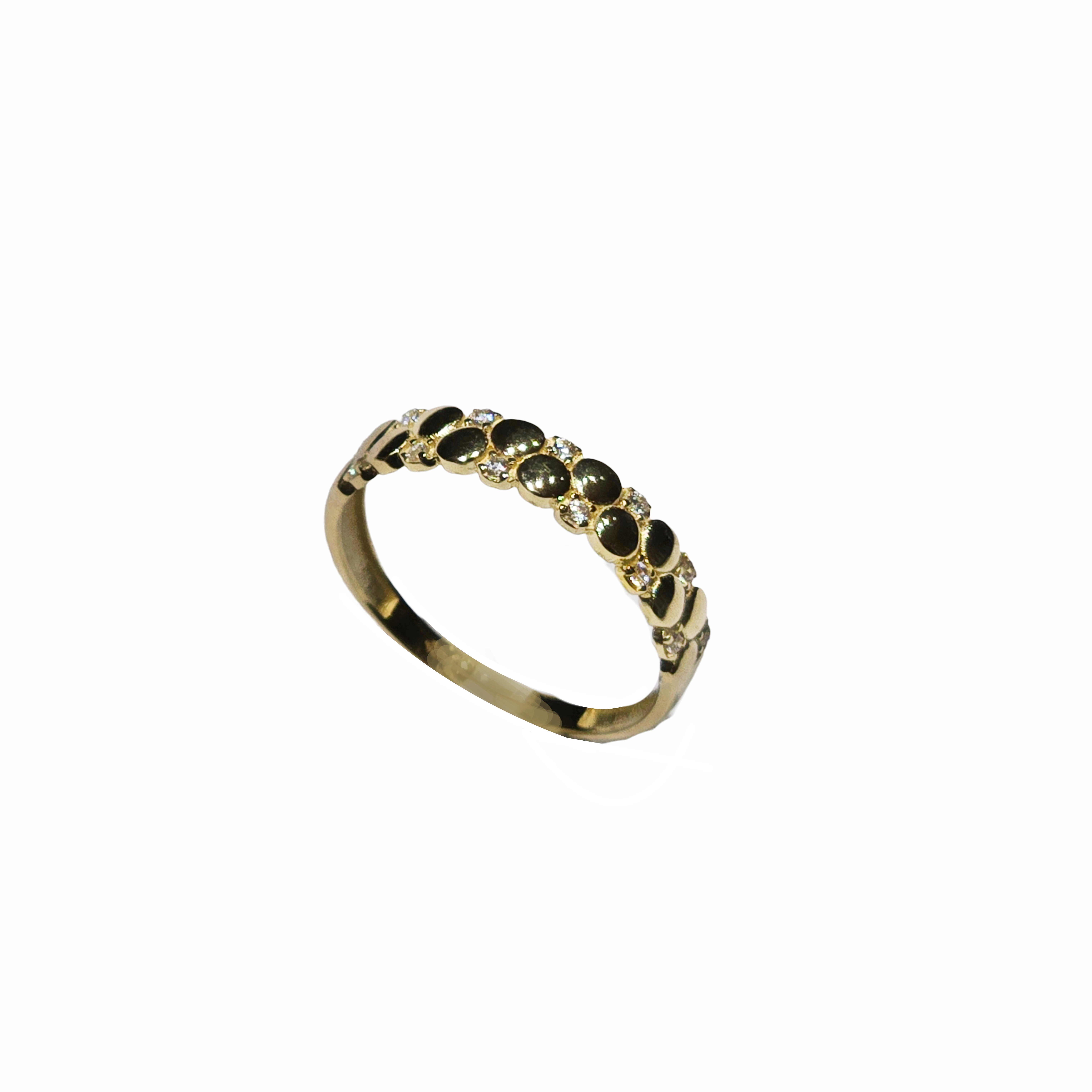 Gouden ring fantasie met zirkonia