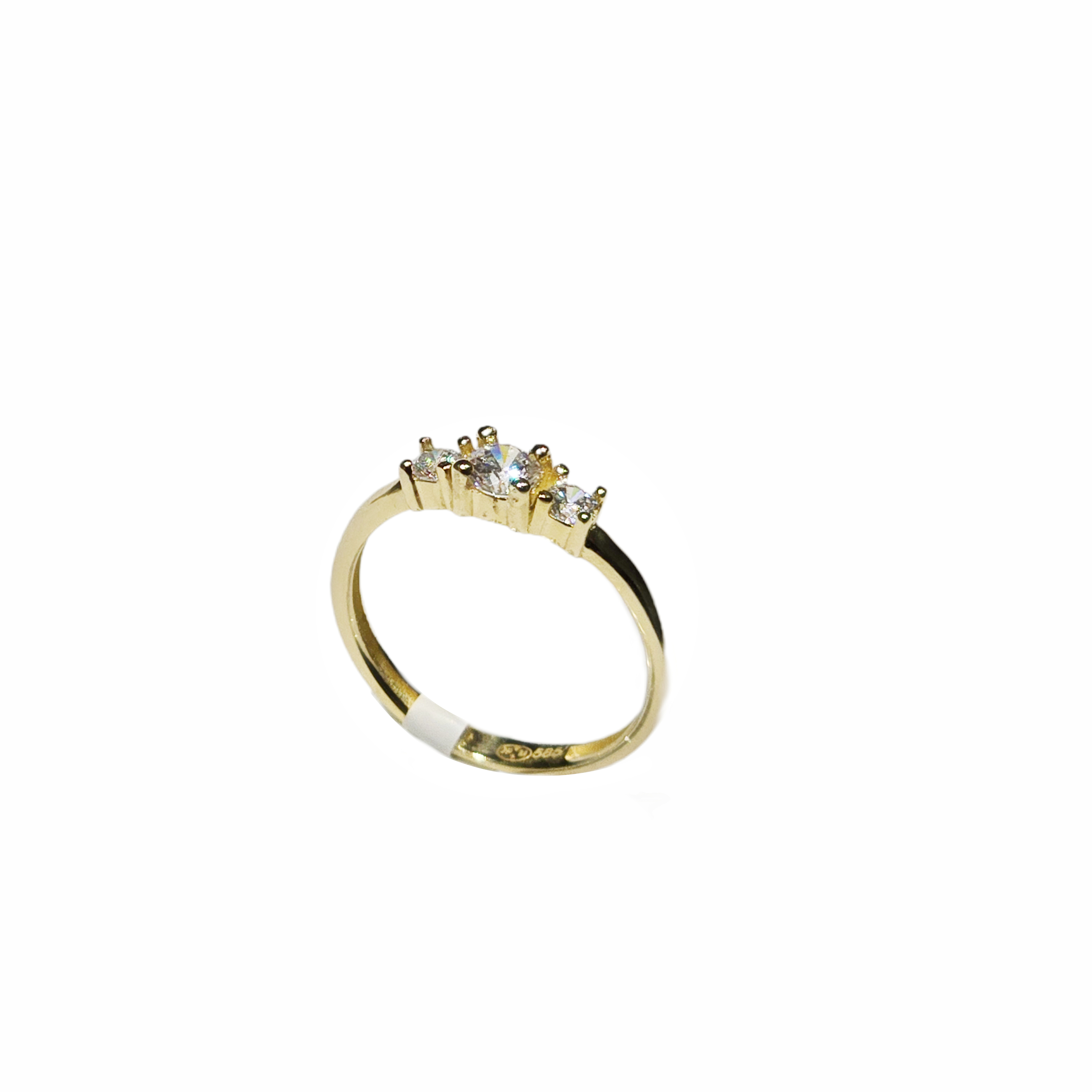 Gouden ring met 3 x zirkonia 