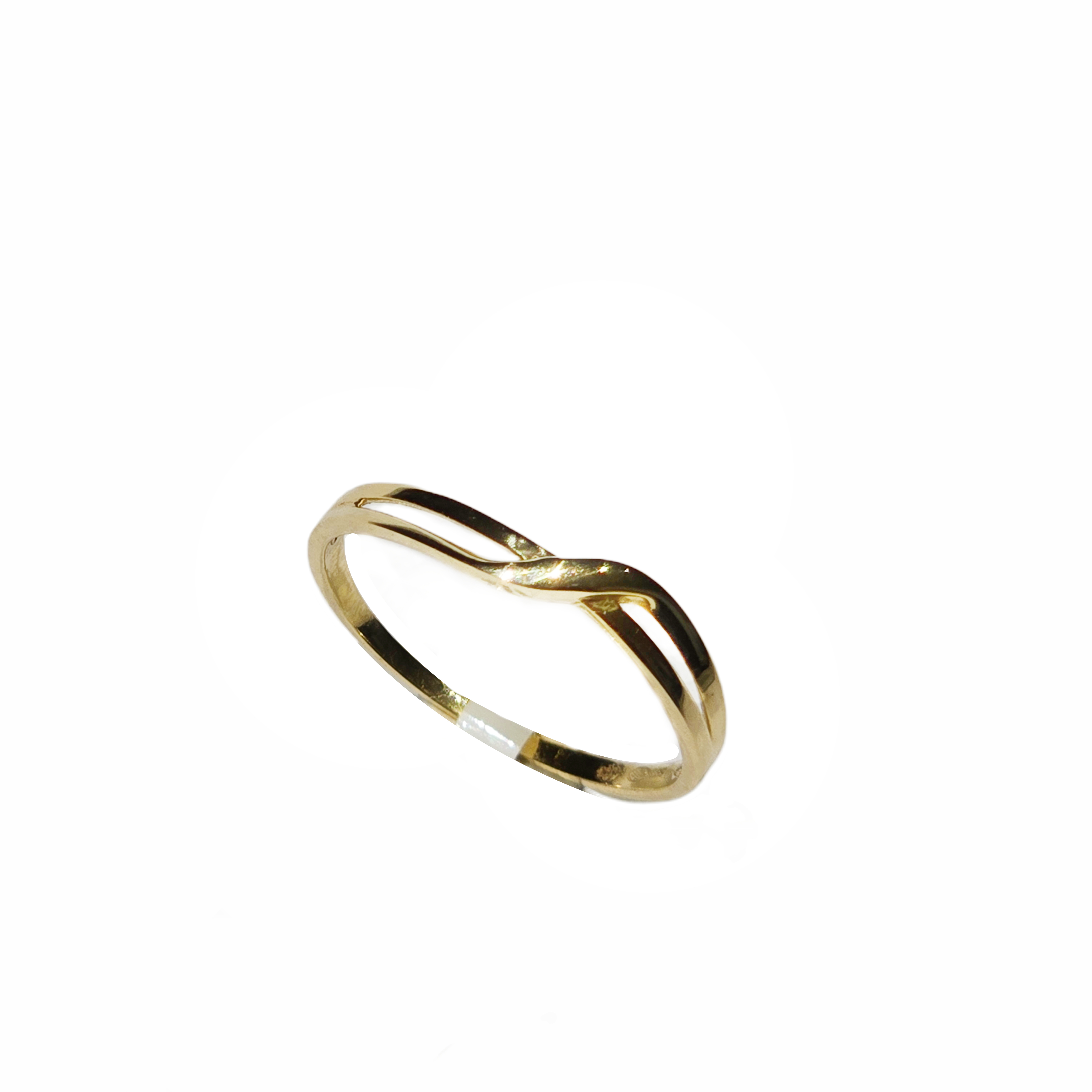 Gouden ring open met 2 banen