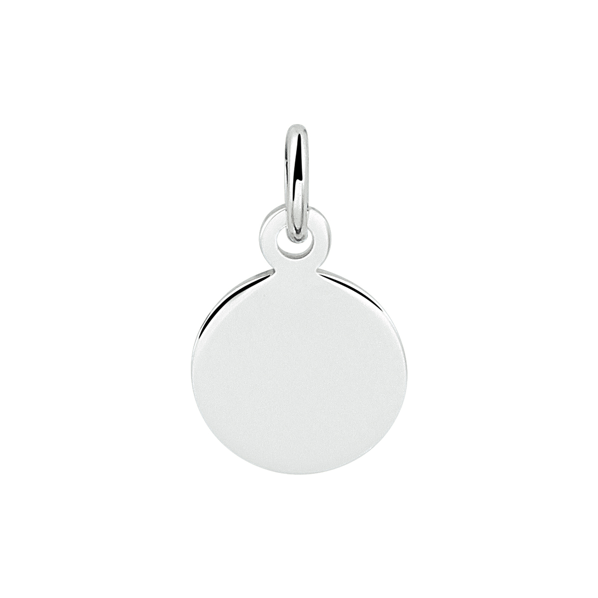 Gerhodineerd 925 zilveren ronde graveerhanger met een dikte van 0.6mm.