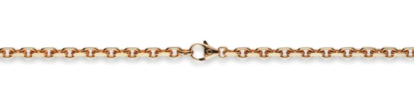 Dit prachtige anker collier is gemaakt van 14 karaat roségoud en heeft een gediamanteerde afwerking van 4 mm. Het collier is verkrijgbaar in verschillende maten en is ook beschikbaar als armband en in 18 karaat goud. Het beste is om dit elegante sieraad alleen te dragen voor een klassieke en stijlvolle uitstraling. Voeg dit tijdloze stuk toe aan je collectie voor een vleugje luxe.