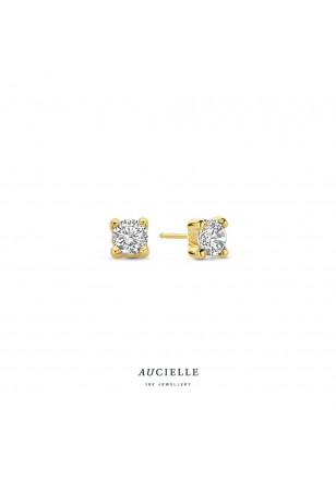 Oorringen in goud 18 k met zirconia