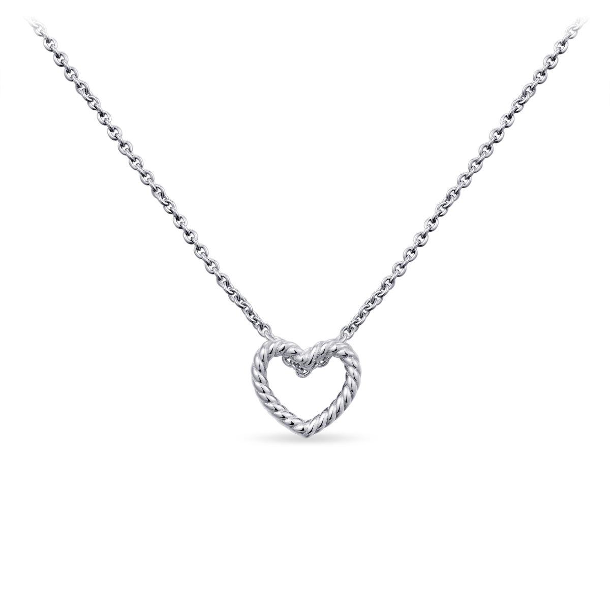Gerodineerd zilveren collier met een hart