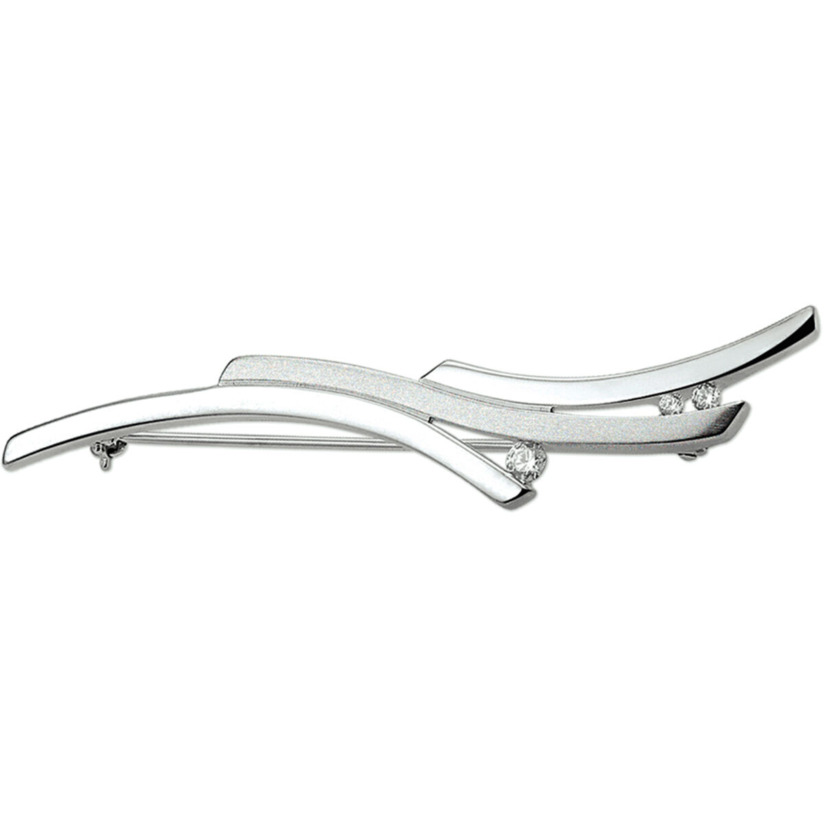 Zilveren Broche  met Zirkonia
