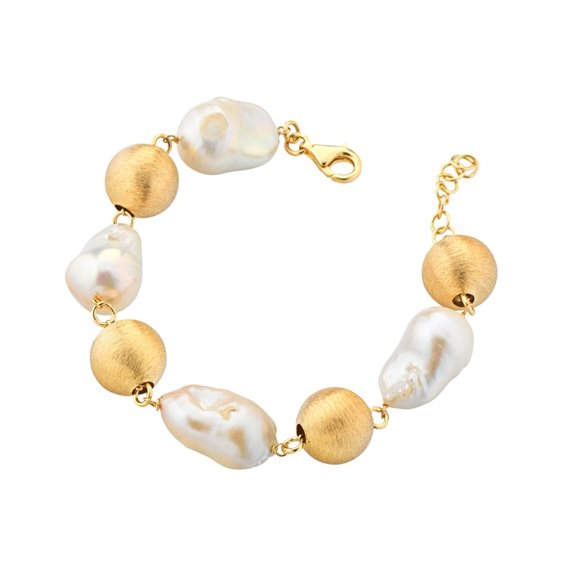 Armband in zilver verguld met zoetwaterparels van het merk Marcello Pane 