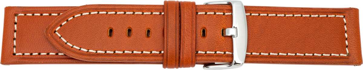 horlogeband 263 cognac wit stiksel 26mm