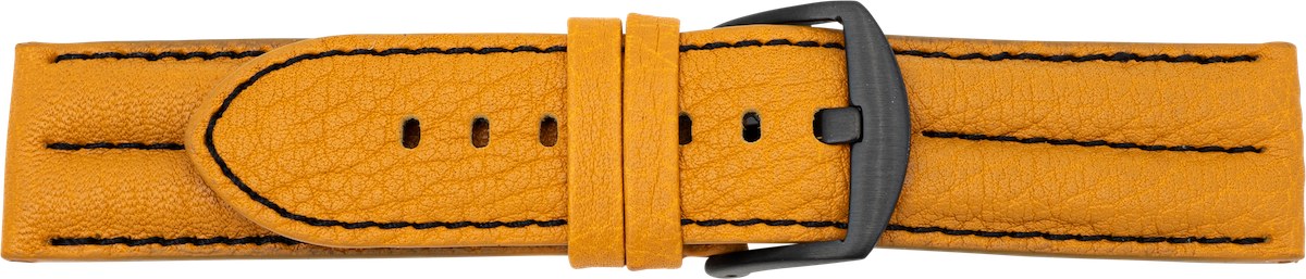 horlogeband 295 cognac zwart stiksel 26mm