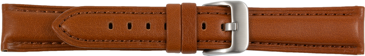 Horlogeband leder 20mm bruin - gestikt