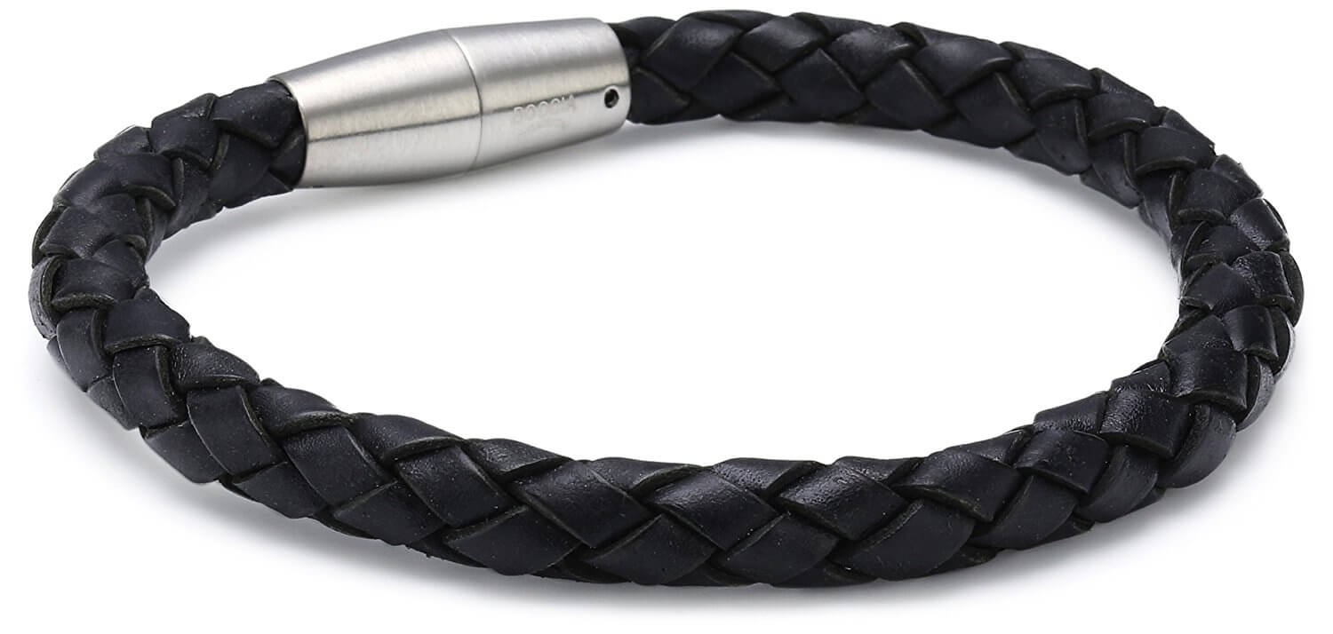 zwart leer 21cm titanium sluiting 