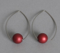 Oorhangers met bol rood
