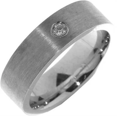 Zilver damesring mat met zirkonia maat 18