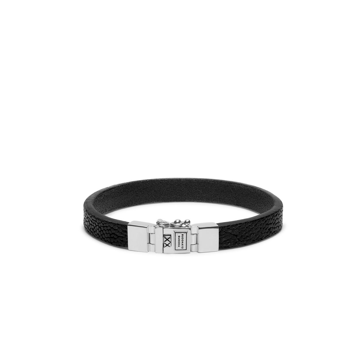 Buddha to Buddha Essential Texture Black lederen armband 186BL-F