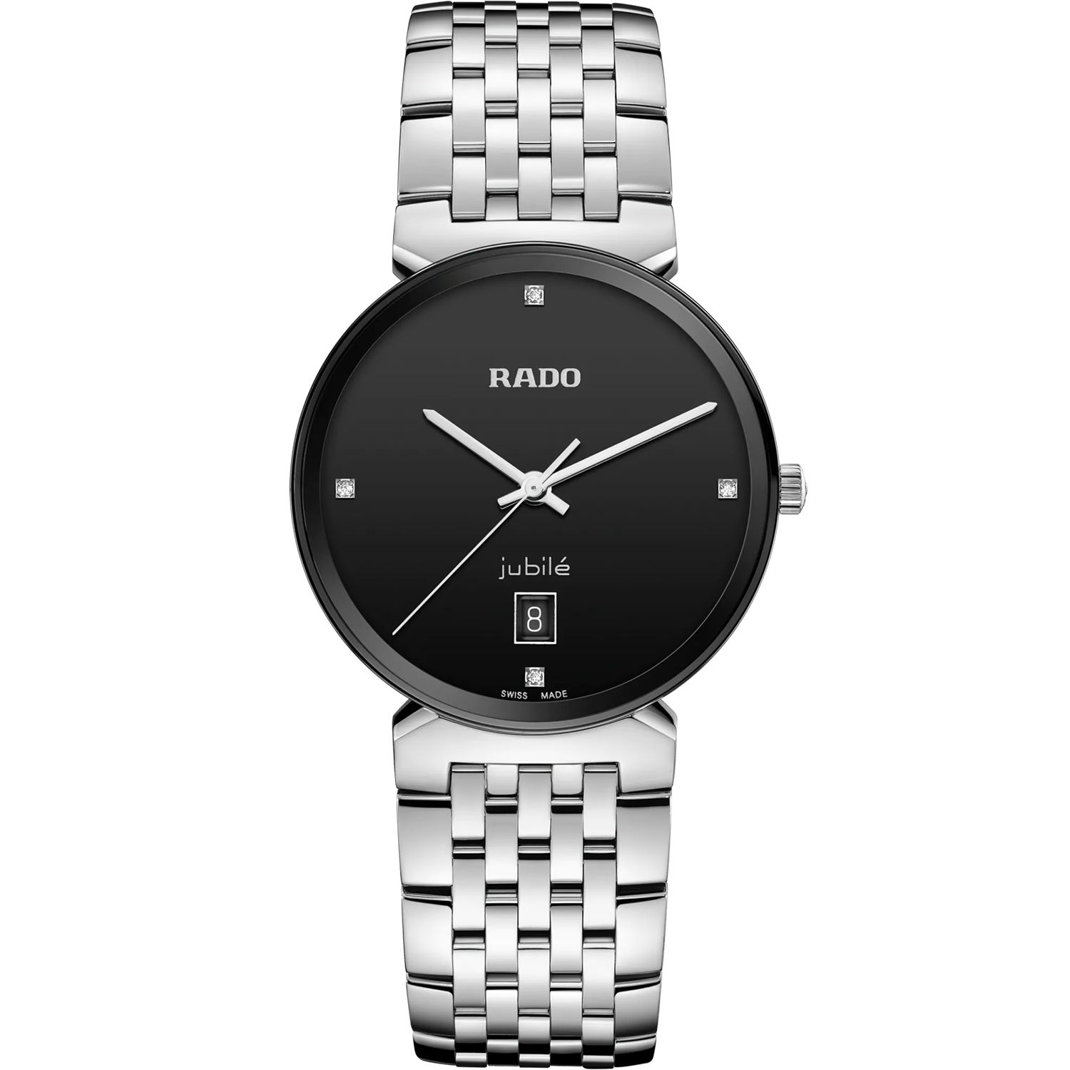 De Rado Florence Classic R48912713 is een stijlvol horloge met een zwarte wijzerplaat en een stalen band. Het horloge heeft een datumaanduiding en is waterbestendig tot 30 meter. De beste manier om het te dragen is bij formele gelegenheden of op kantoor, om je outfit een luxe uitstraling te geven. Met dit horloge om je pols straal je elegantie en klasse uit. Maak je look compleet met de Rado Florence Classic R48912713.
