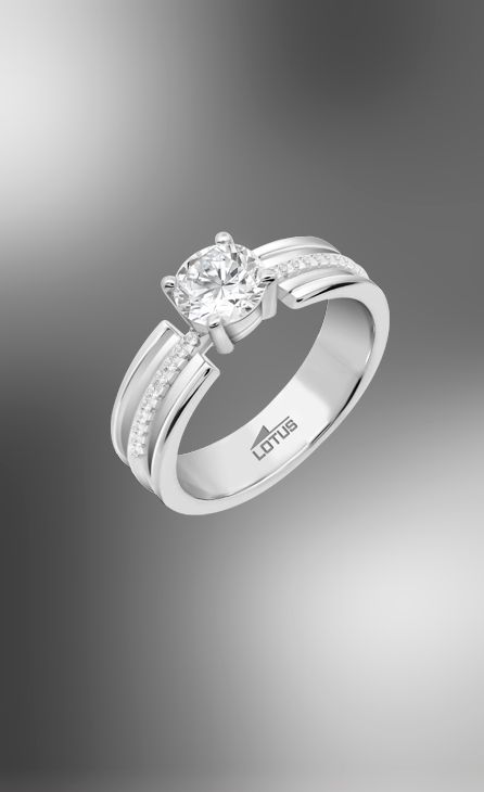 zilveren lotus ring met zirconium
